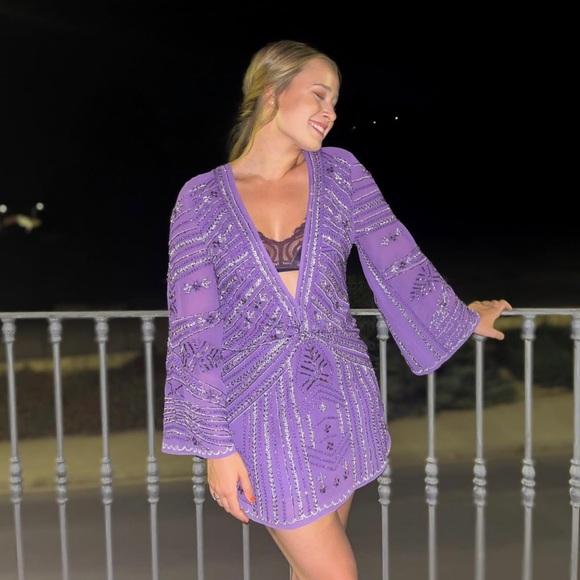 Zara Dresses & Skirts - ✨💜✨ {Zara} Beaded Tunic Dress - Limited Edition Size S-M ✨💜✨